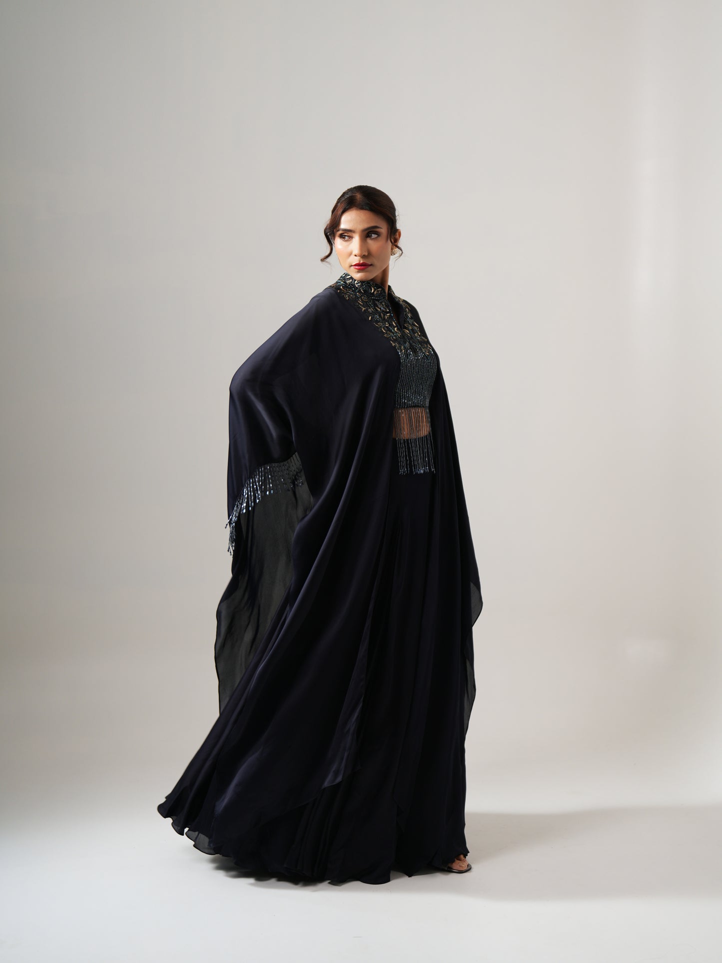 NAVY BLUE CAPE SET