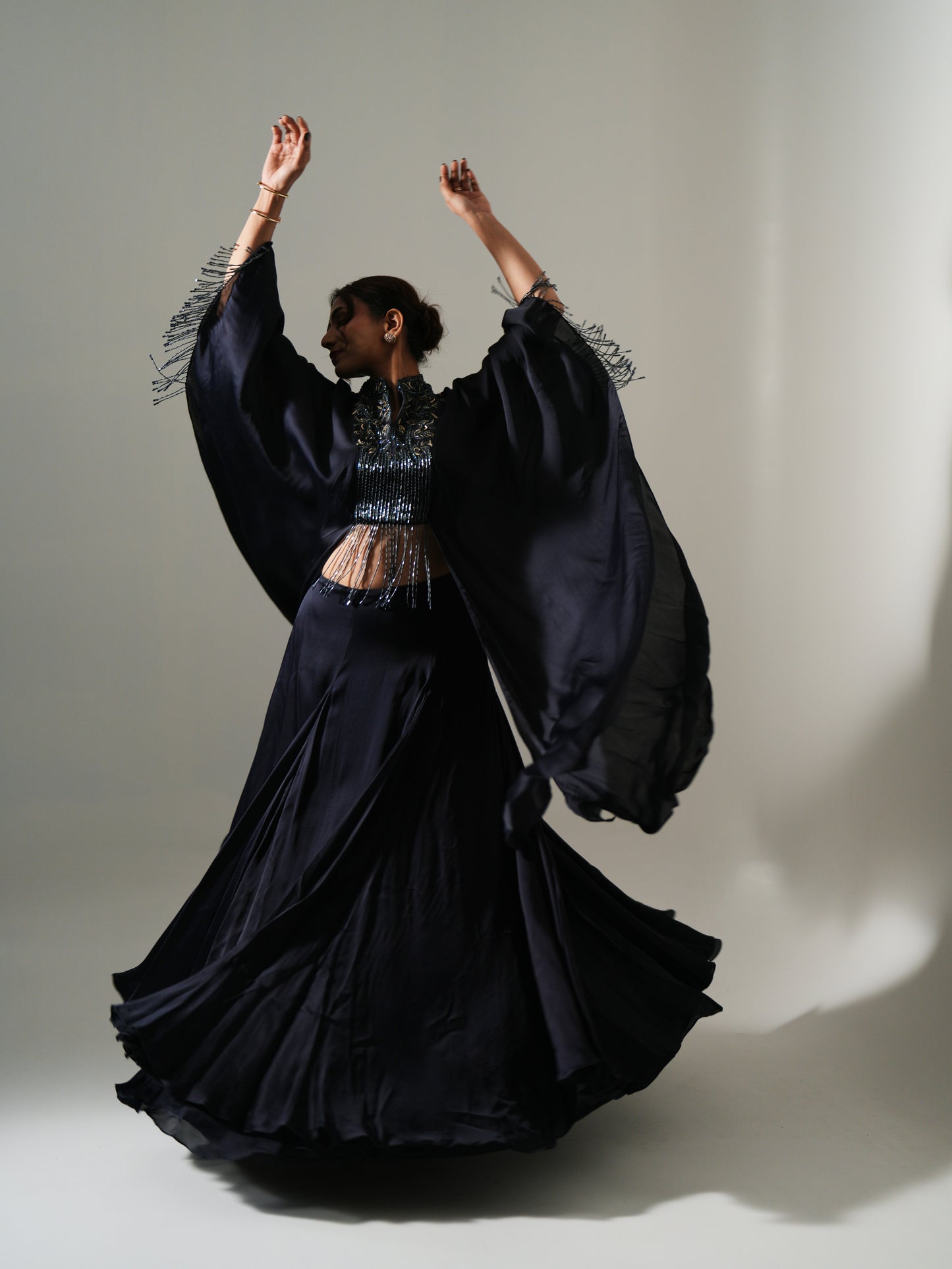 NAVY BLUE CAPE SET