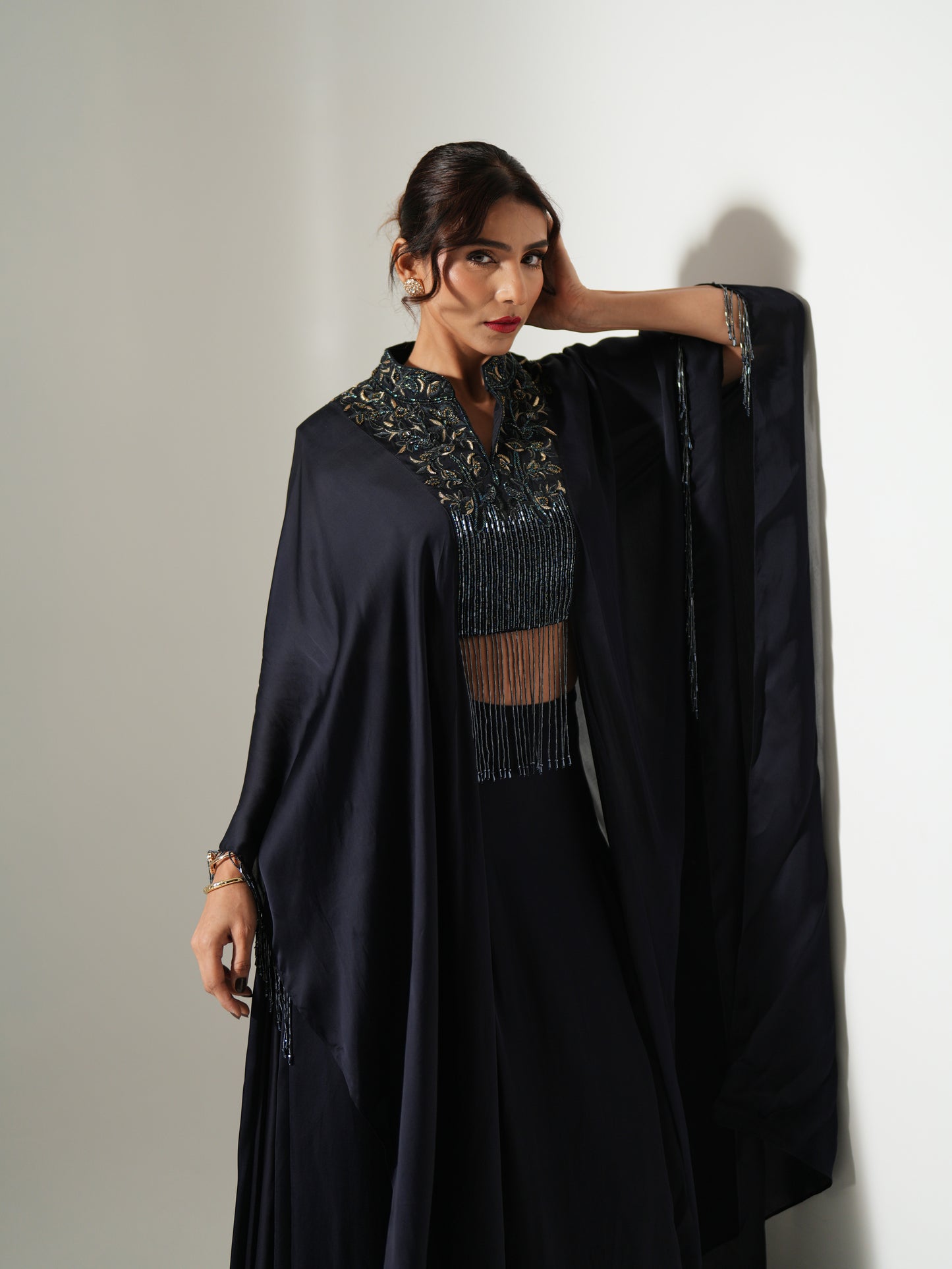 NAVY BLUE CAPE SET
