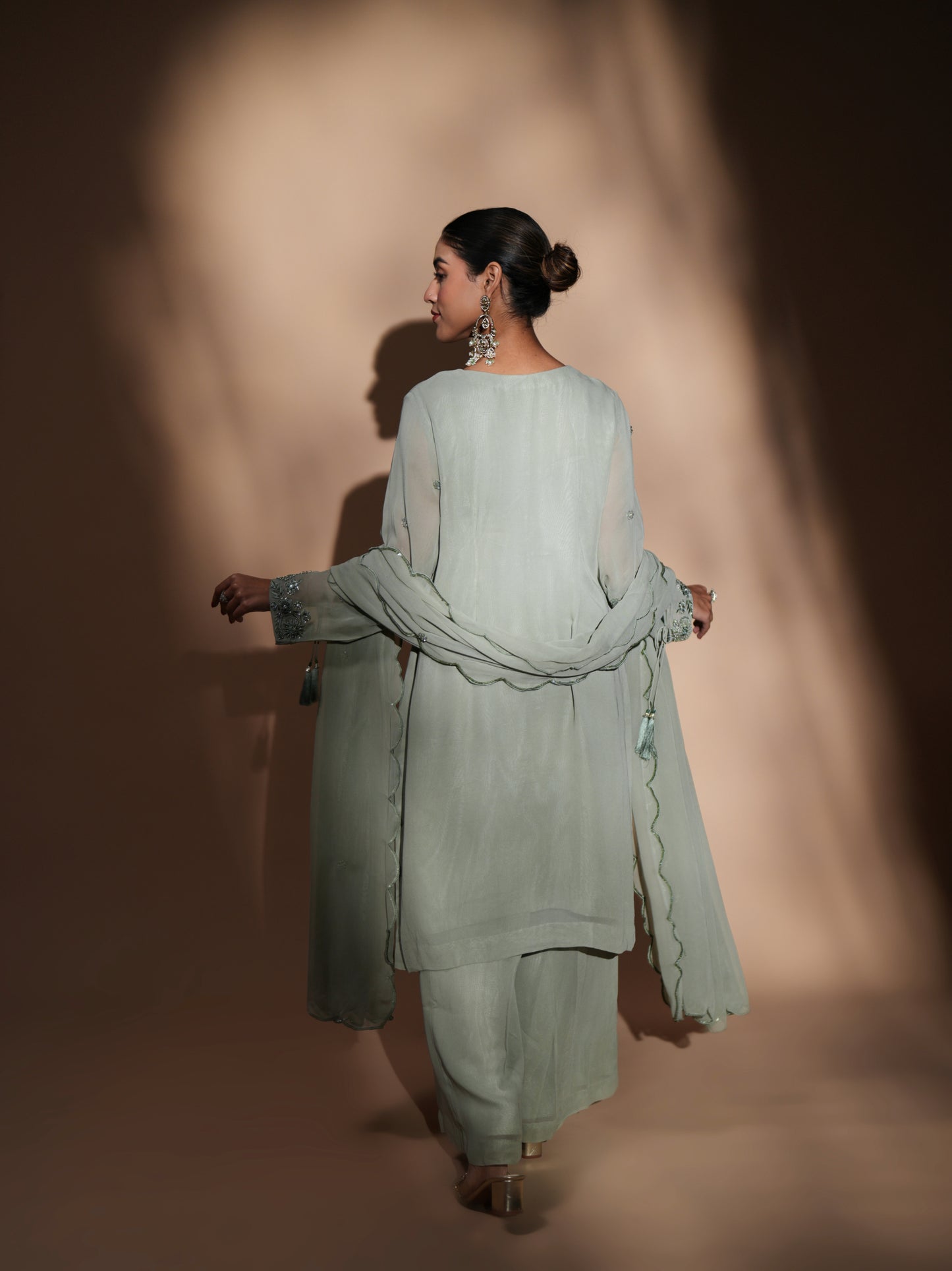 DUSTY MINT GREEN PALAZZO SUIT