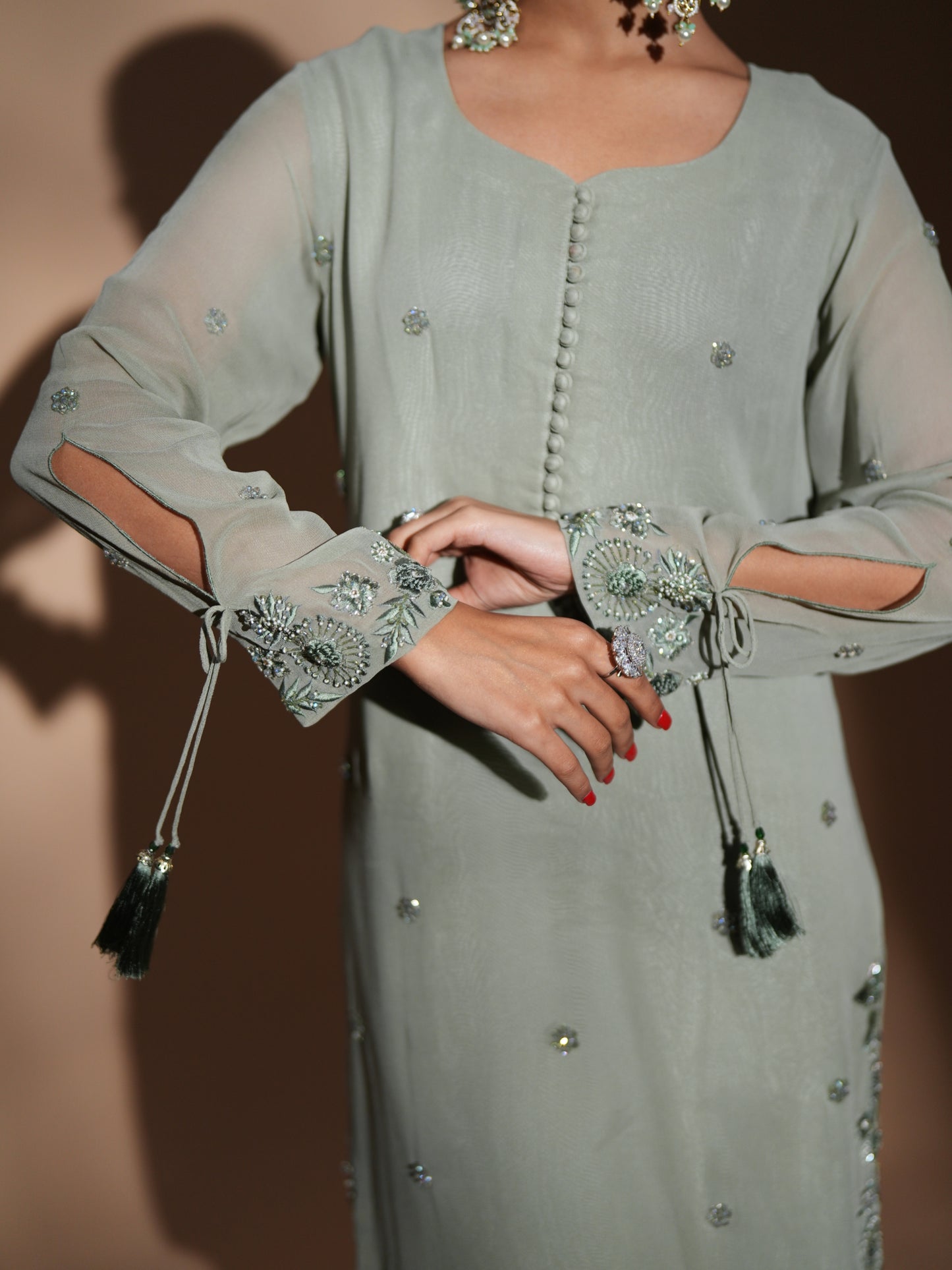 DUSTY MINT GREEN PALAZZO SUIT
