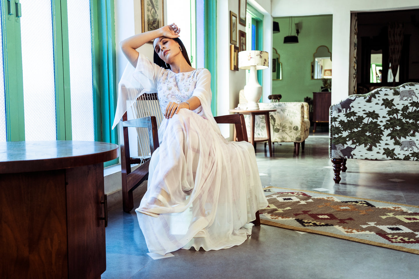 LAVENDER TIE-DYE COWL GOWN
