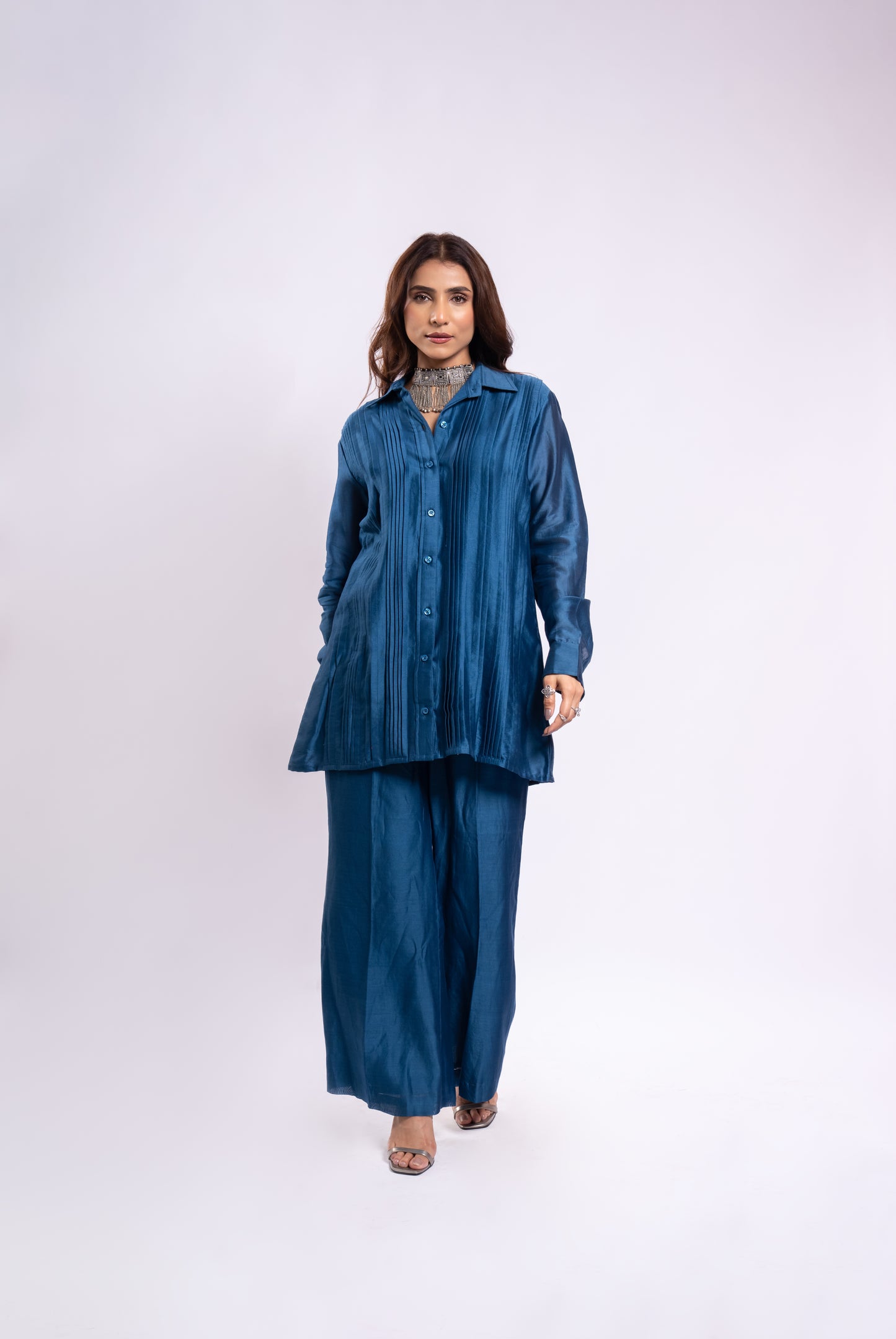 PIN-TUCK ROYAL BLUE CO-ORD SET