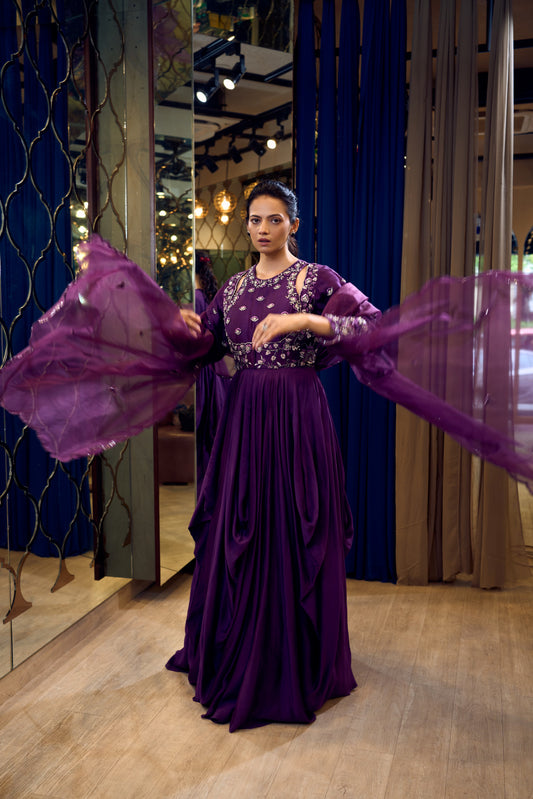 PURPLE ANARKALI SET