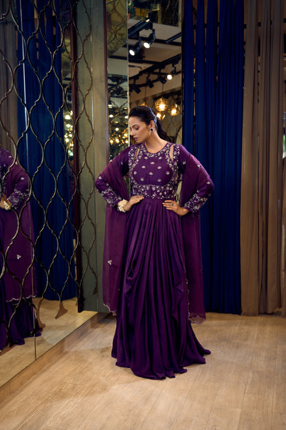 PURPLE ANARKALI SET