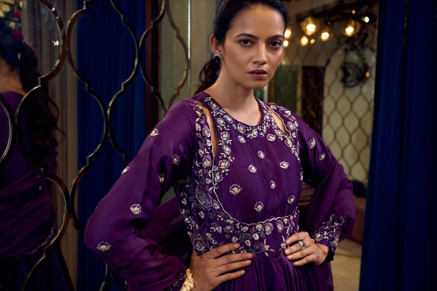 PURPLE ANARKALI SET