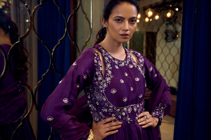 PURPLE ANARKALI SET