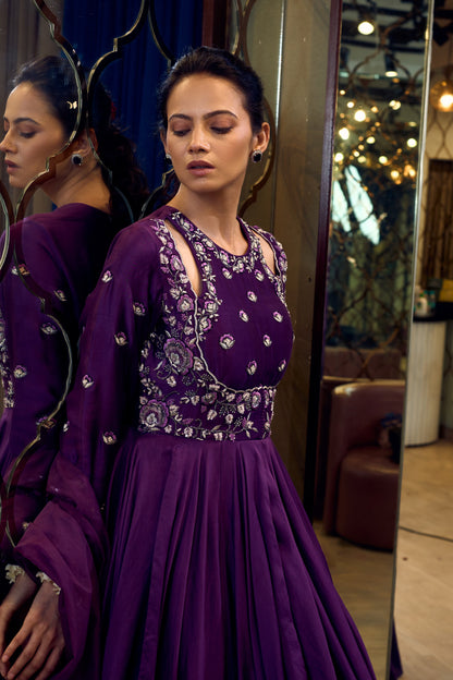 PURPLE ANARKALI SET