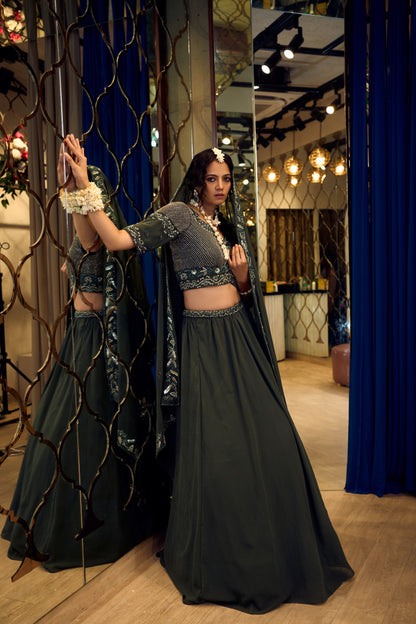 SAGE GREEN LEHENGA