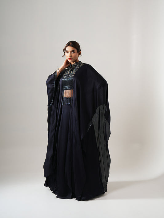 NAVY BLUE CAPE SET
