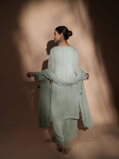 DUSTY MINT GREEN PALAZZO SUIT