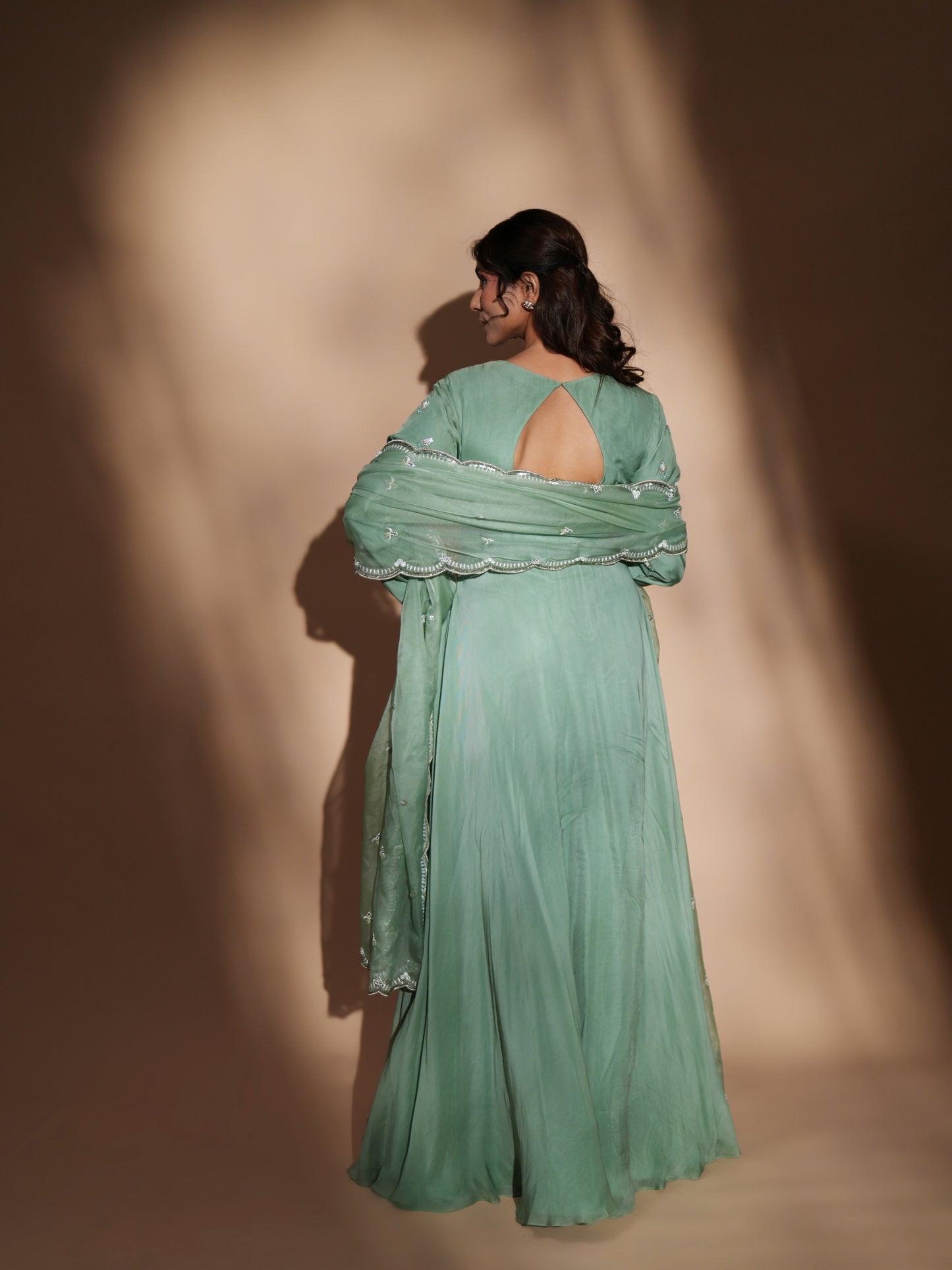 SAGE GREEN ANARKALI