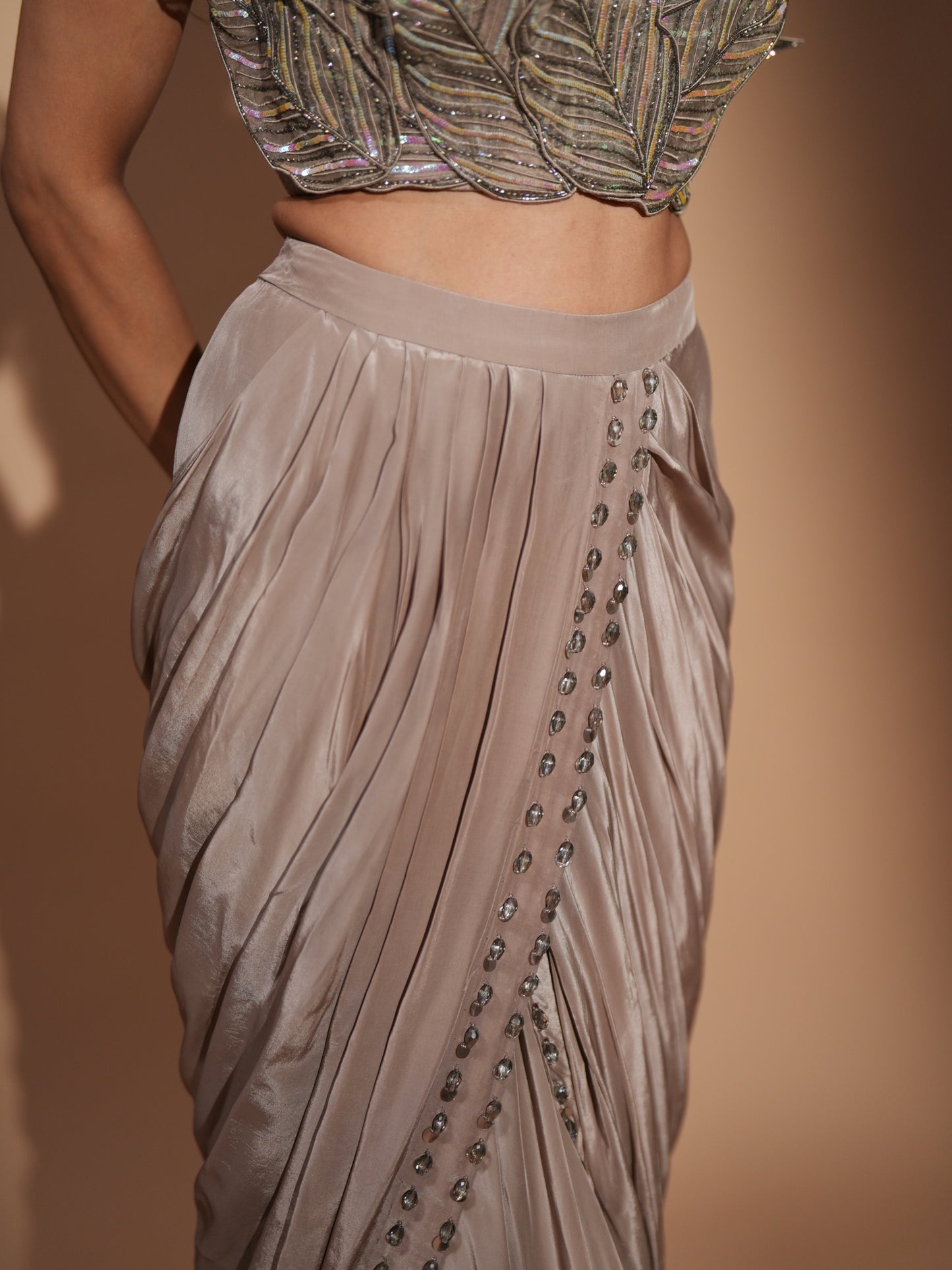 BLOUSE WITH PRE DRAPED GOWN