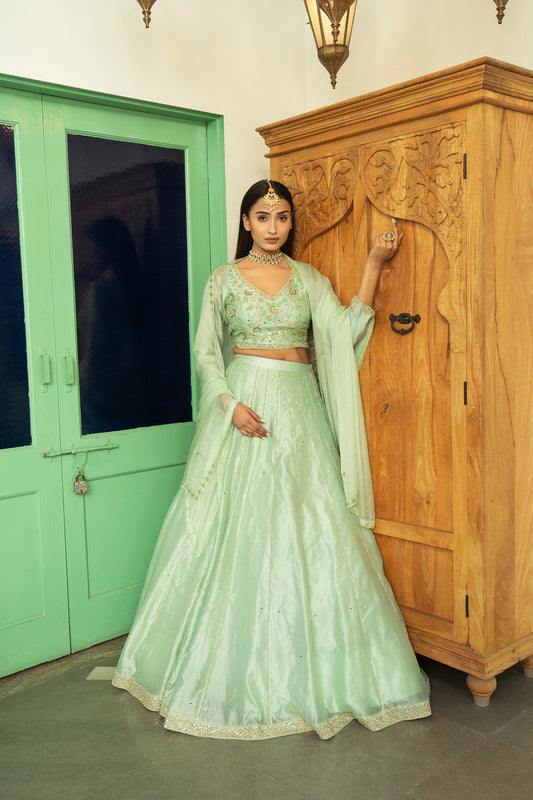 SAGE GREEN LEHENGA