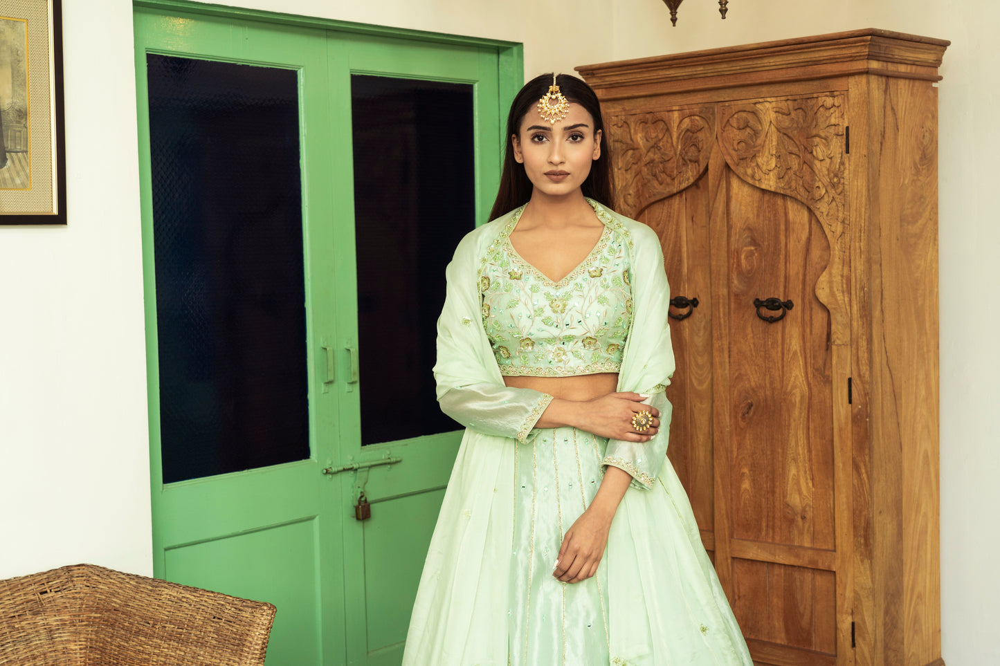 SAGE GREEN LEHENGA