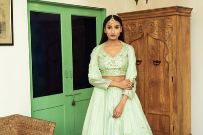 SAGE GREEN LEHENGA