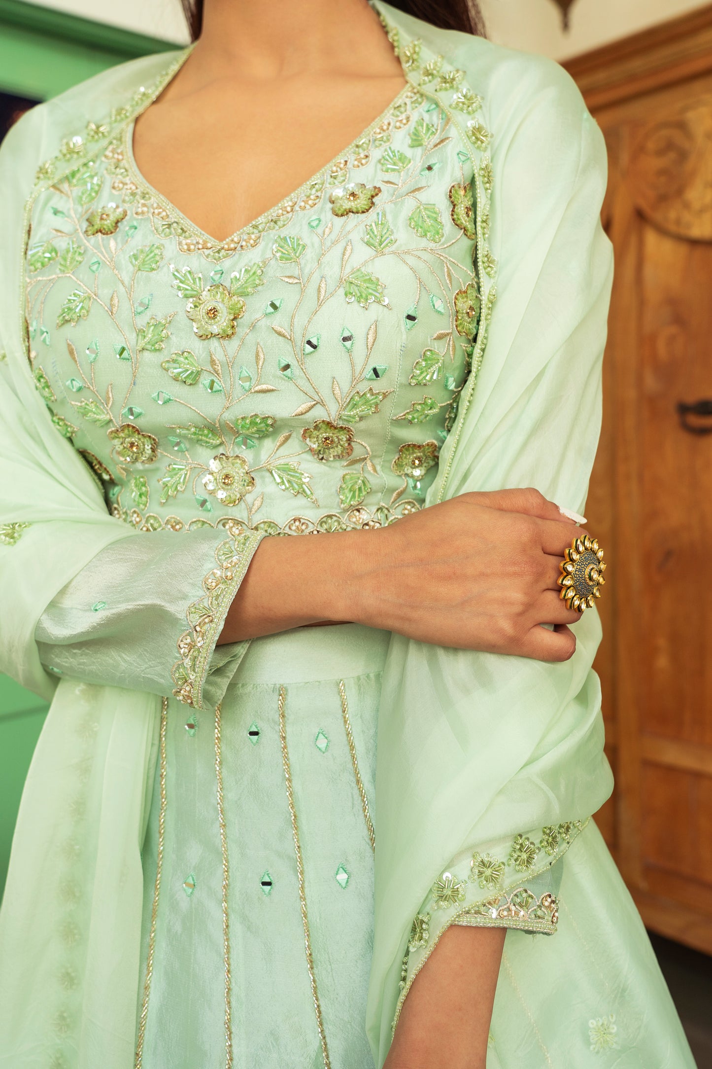 SAGE GREEN LEHENGA