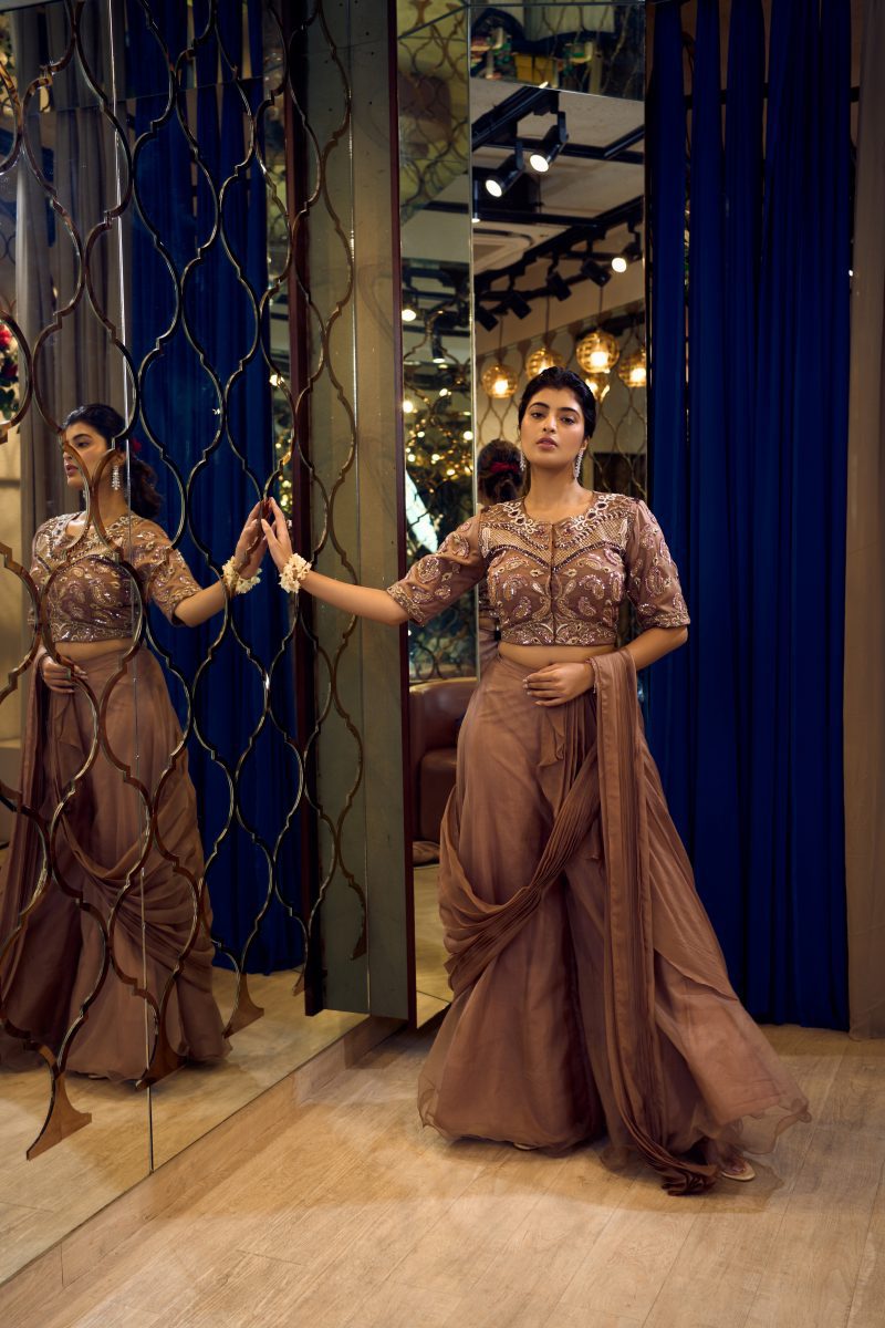 PEONY- Palazzo Drape saree