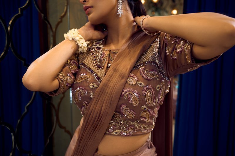 PEONY- Palazzo Drape saree - Image 3