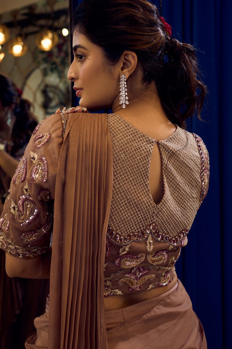 PEONY- Palazzo Drape saree - Image 4