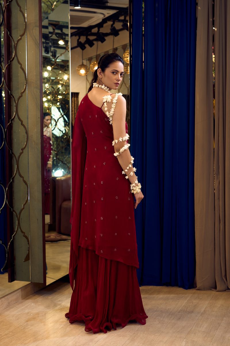 ROSA- Asymmetric one off shoulder palazzo set - Image 6